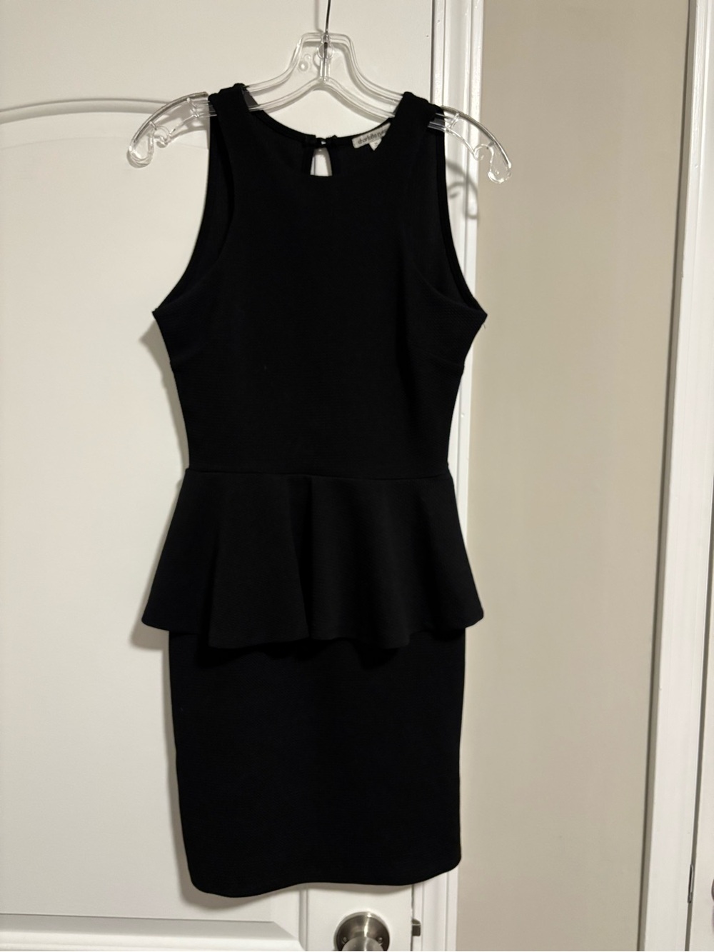 CHARLOTTE RUSSE, Black Peplum Sheath Dress, Size Medium